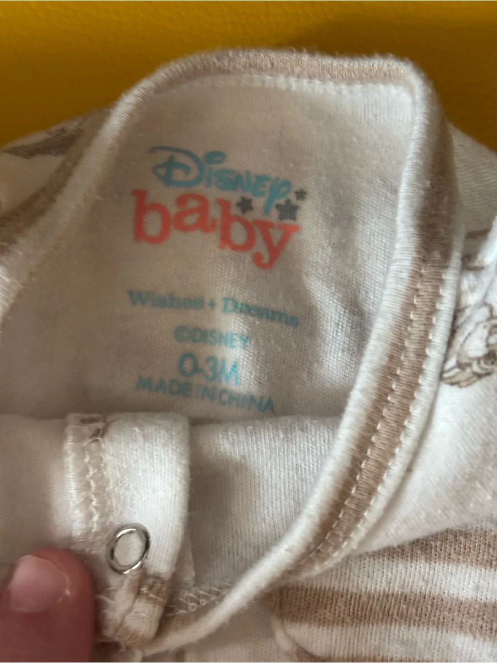 Disney Cream & Tan Bambi Animal Print Footed One-Piece